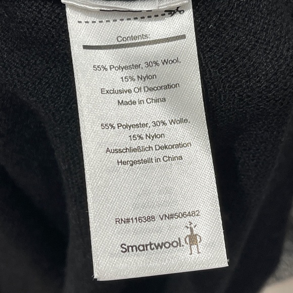 Smartwool Edgewood Poncho Cowl Neck Turtleneck Black Grey Sweater Size Large - Picture 7 of 7